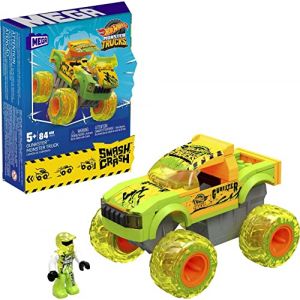 Mega Bloks Mega Hot Wheels Jouet Construction Gunkster Chocs Et Fracas Monster Truck, 1 Mini-Figurine Articulée Conducteur, 84 Pièces, Vert, Jouet Enfant, A Partir De 5 Ans, HNG52