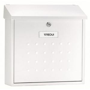 Bo&icirc;te aux Lettres Individuelle en Acier, Taille L (magazine, enveloppe C4), Grande capacit&eacute;, Bo&icirc;te aux Lettres Murale, Anti-pluie, Facile &agrave; Installer, Blanc