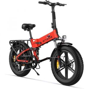 Engwe Engine X - V&eacute;lo &Eacute;lectrique Pliable 20 Pouces - Batterie Amovible 48 V 13 Ah - Autonomie 120 Kilom&egrave;tres - Rouge