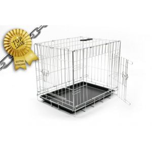 Duvo+ TOPLINE CAGE FER PLIABLE 2 PORTES TP XL-107x71x77CM chromé