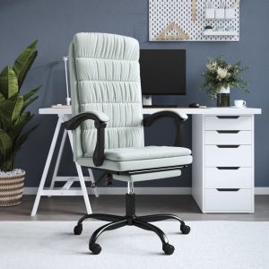 VidaXL 349650 Fauteuil inclinable de bureau Gris clair Velours
