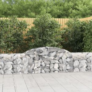 VidaXL Paniers à gabions arqués 10 pcs 300x30x60/80 cm Fer galvanisé