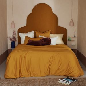 Olivier Desforges Drap plat en satin de coton lavé jaune 270 x 300 cm