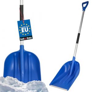 Pelle à neige 36 cm avec manche en aluminium et raccords en métal - Bleu - 136 cm - Kotarbau