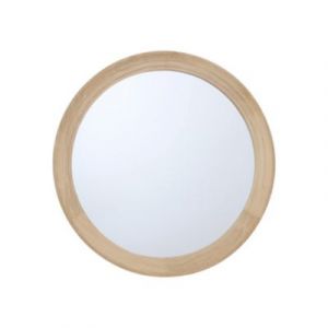 Emde Miroir rond épais bois clair 76cm
