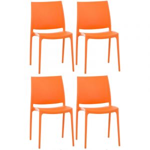 CLP Lot de 4 chaises Maya Orange