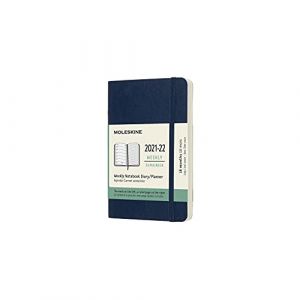 Moleskine Agenda scolaire semainier Pocket Couverture souple 2021-2022 Bleu