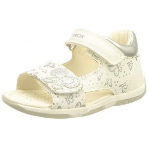 Image de Geox Bébé Fille B Sandal Tapuz Girl Premiers Pas, White/Silver, 25 EU