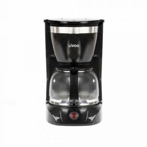 Livoo Cafeti&egrave;re &eacute;lectrique DOD163W - grande capacit&eacute; de 1,25 L qui permet de remplir jusqu'&agrave; 12 tasses de caf&eacute; - Puissance 800 W
