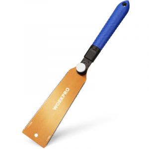 Scie Japonaise 210 mm, Scie &agrave; Main &agrave; Double Tranchant de 7-9/18 tpi, Scie &agrave; Traction avec Poign&eacute;e Ergonomique en H&ecirc;tre, Lame Flexible Rempla&ccedil;able