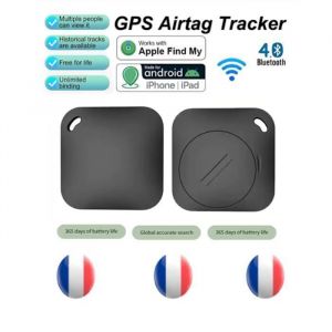 Image de Mini Smart Airtag Air Tag Traceur Gps Bluetooth Noir Pour Ios Android Alarme Localisation Tracking Traceur Gps Anti-Perte