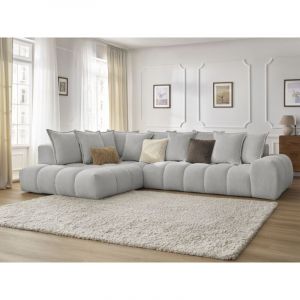 Bobochic Canap&eacute; d'angle fixe EVEREST tissu chin&eacute;