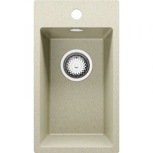 Vier Cusine en Granit 28x50 cm Lavabo Cuisine 1 Bac + Kit de Vidage, Évier au meuble 30cm Évier à Encastrer de Primagran Beige - beige