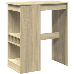 VidaXL Table de bar avec étagères chêne sonoma bois d'ingénierie