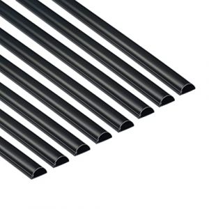 D-line 30x15mm Moulure Décorative en Demi-Cercle, Goulotte Électrique, Cache-Câble - 8x 1m Longueurs (8-Meter Multipack) - Noir 1D3015B/8