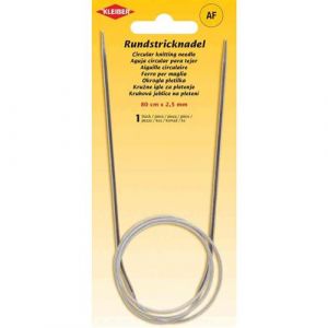 Kleiber + Co. GmbH Rundstricknadel Aiguilles à Tricoter circulaires, Métal, Gris, 80 cm x 2,5 mm