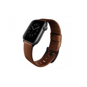 Uniq Bracelet de montre connectée cuir véritable 40 mm Mondain Apple Watch 4