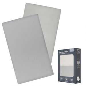 Lionelo Draps-houssesen Bambou 118 x 60 cm, Lot de 2. Drap-Housse pour b&eacute;b&eacute;, Berceau, Voyage, Enfant, mati&egrave;re Naturelle, Respirant, en Bambou