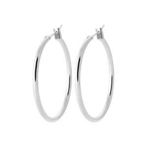Créoles femme argent rhodié 3 mm - WUU30