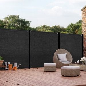 Idmarket Brise vue ultra r&eacute;sistant 1,5 x 10 M noir 400 gr/m&sup2; haut de gamme