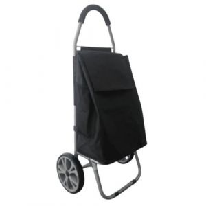 Chariot de courses noir à 2 roues en polyester (H99cm) - VOLTI - ALTOBUY