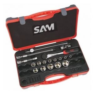 Sam Outillage Coffret De 18 Outils 1/2'' 6 Pans En Mm