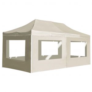 VidaXL Tente de r&eacute;ception pliable avec parois Aluminium 6 x 3 m Cr&egrave;me
