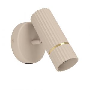 Eglo Applique murale métal beige sable GU10 4,7W l. 11 x H.15,5cm, Caminia