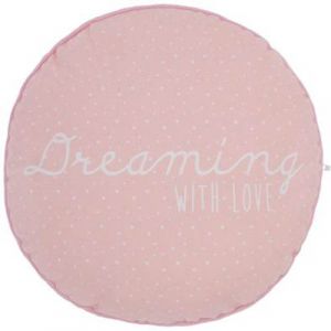 Image de Coussin Déco Rond "Dreaming" 28cm Rose