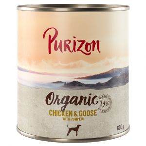 Purizon Organic Bio 6 x 800 g - poulet, oie & potiron