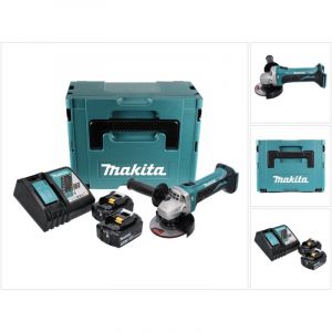 Makita DGA 452 RFJ Meuleuse d'angle sans fil, 18V 115mm + 2x Batteries 3,0Ah + Chargeur + Makpac