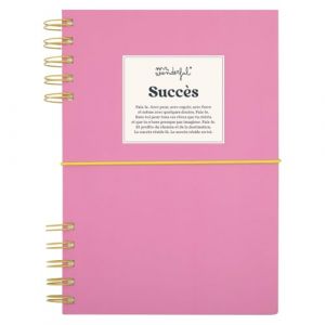 Mr. Wonderful Cahier A5 - Succès - Carnet au format A5 avec reliure spirale, mais divisé en deux parties, ce qui le rend original