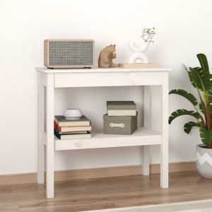 Image de VidaXL Table console Blanc 80x40x75 cm Bois de pin solide