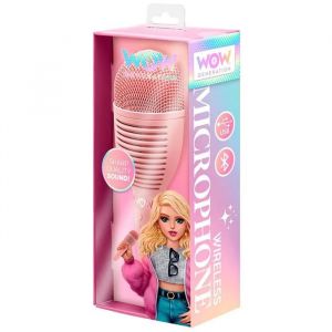 WOW Generation - Micro sans Fil Karaoké pour Enfant dès 6 Ans - Microphone d'enregistrement Bluetooth Rose Rechargeable USB pour Fille