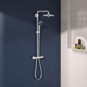 Grohe Vitalio Joy System 260 Colonne de douche avec mitigeur thermostatique, noir/chrome (G26838KI0)