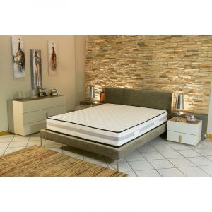 Matelas à mémoire de forme 65 kg/m3 120x190 x 23,5 cm ferme - 7 zones de confort - ame poli lattex haute résilience - hypoallergénique