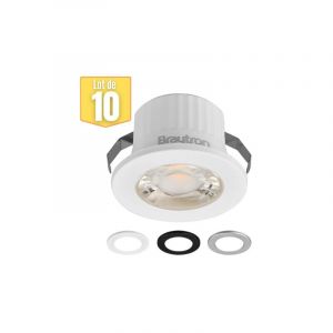 No brand Braytron - Lot de 10 mini spots led rond 3 couleurs 3W 4000K IP54