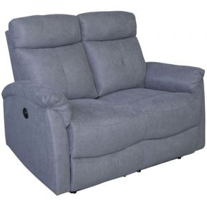 Canapé 2 places relax électrique gris Lucas