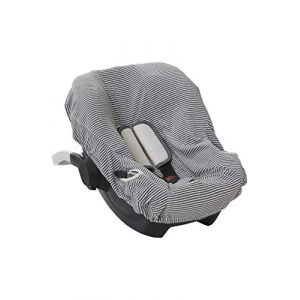 Vertbaudet Housse &eacute;lastiqu&eacute;e pour si&egrave;ge coque 0+ivoire ray&eacute;TU