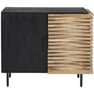 Made In Meubles - Petit buffet en bois de manguier Tino - Noir
