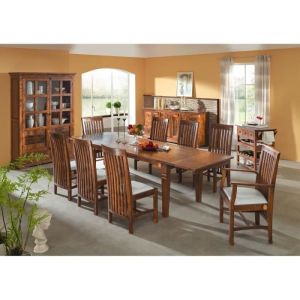 Table &agrave; manger extensible 160x90 Acacia laqu&eacute; Miel oxford 0120 - brun