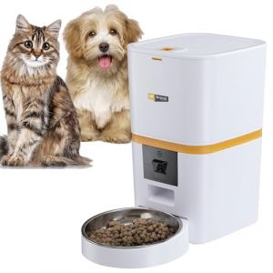 Ferplast Distributeur Croquettes Chat Automatique Risto Pet Smart Gamelle Croquettes Chien 6 L, Contr&ocirc;le Via APP, Cam&eacute;ra Vision Nocturne, Microphone, Enregistreur Vocal, Acier Inoxydable
