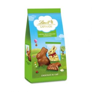Image de Lindt Chocolat De P&acirc;ques Croustillant Noisettes Lapin Or - Le Sachet De 130g