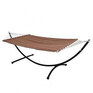 Amanka Double Hamac avec Support à 120 kg - 200x120 Structure Extérieure en Métal - Cadre pour Jardin