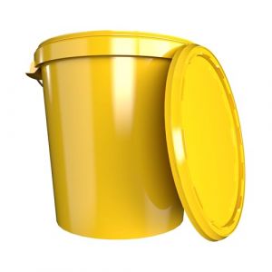 1x Seau Hobbock avec couvercle 31,5 l, qualité alimentaire jaune