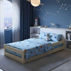 Plancher lit bas Lila 180x90 cm - bois naturel Montessori