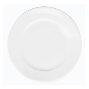 Image de Pillivuyt Assiette plate ronde blanche 24,5cm en porcelaine Paris