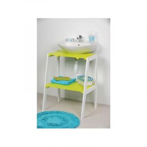 Image de Tendance Meuble dessous de lavabo BLANC / ANIS
