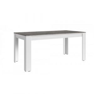 Table à manger 160cm blanc et gris béton Gent - Gris clair - Alcos