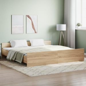 VidaXL Cadre de lit tête de lit et pied de lit chêne sonoma 180x200 cm 3203770